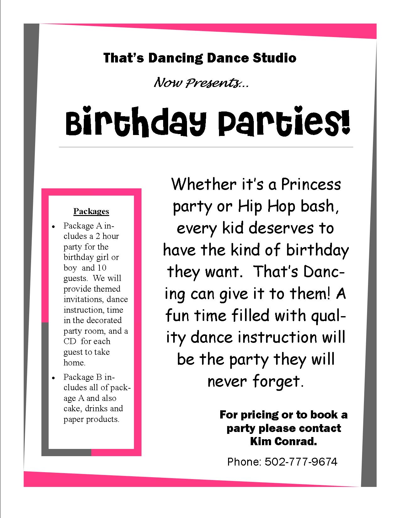 Birthday Parties
